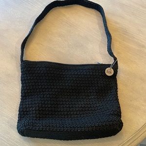The Sak black crochet shoulder bag